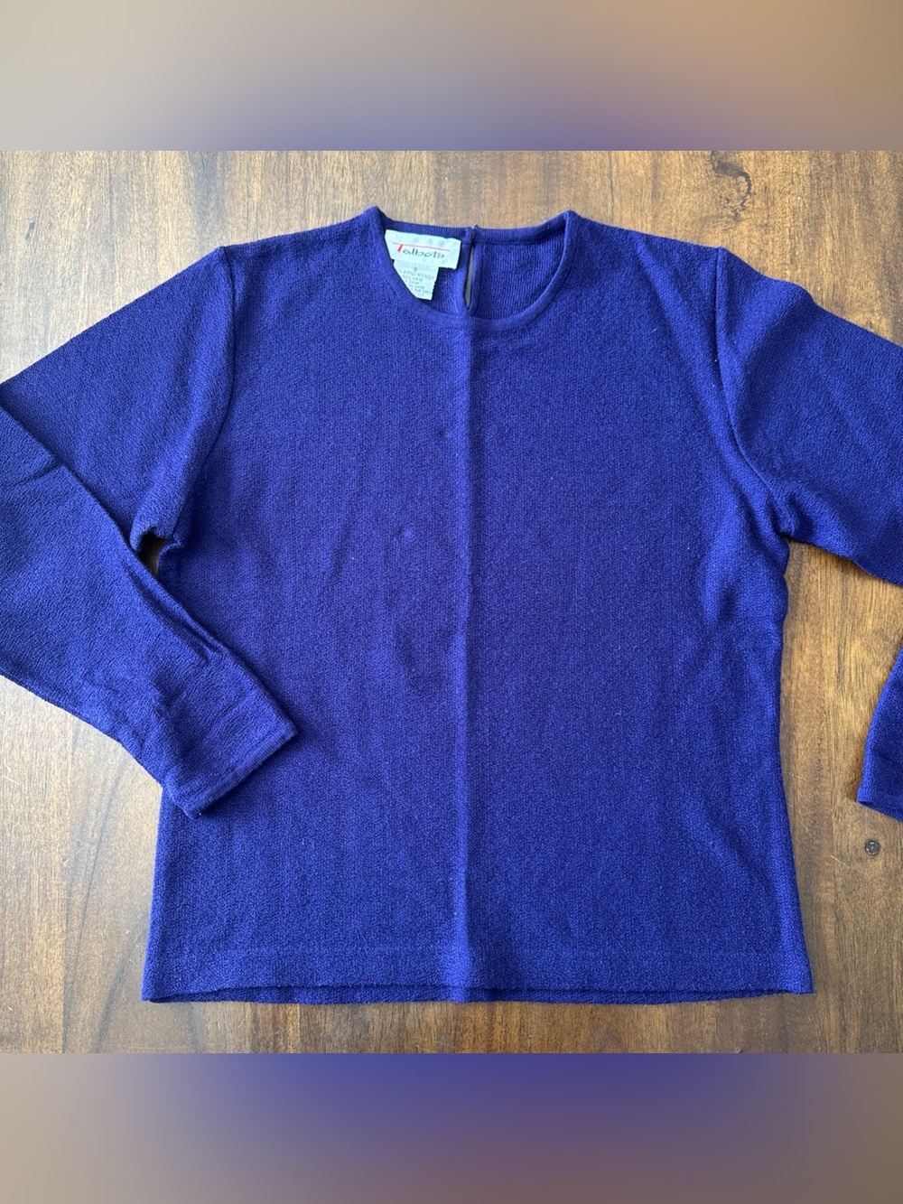 Talbots Purple Acrylic Wool Blend Crew Neck Sweater Purple Small Knit Classic